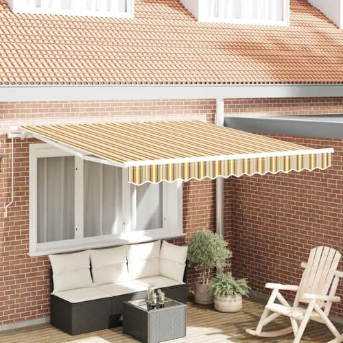 Generico Tenda da Sole Rigato Multicolore 3 x 2,5 m Poliestere e Metallo,Casa e Giardino,Prato e Giardino,Vita all'aperto,Tende da sole-3330015