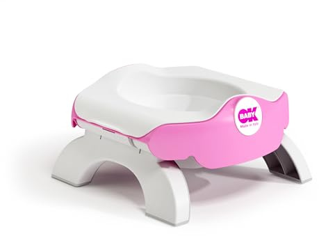 OKBABY Roady - Vasino e Riduttore WC per Bambini Pieghevole, si Usa anche in Viaggio - Rosa