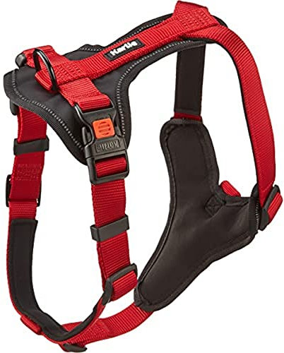 Karlie Art Sportiv Premium Y-Geschirr, Hundegeschirre, Nylon, Rot, 60-76x2,5 cm