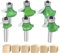 NICAVKIT 6 Stück 8mm Schaft Abrundfräser Standard Rundfräser Set, Hartmetall Runde Über Fräser Bits Oberfräsen-Bits Kantenfräser Radiusfräser für die Holzbearbeitung
