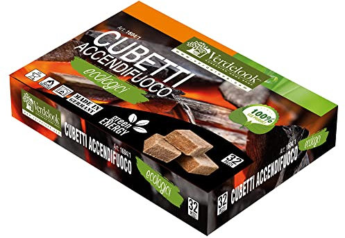 VERDELOOK Accendifuoco Ecologico in cubetti, 32 cubetti
