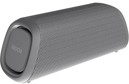 LG XBOOM Go XG5QGR - Altavoz Inalámbrico, Bluetooth, 20W, Sonido Sound Boost, Resistente al Agua IP67, Autonomía hasta 18 Horas, Color de Luces LED Variable, Amplia Conectividad, Color Gris