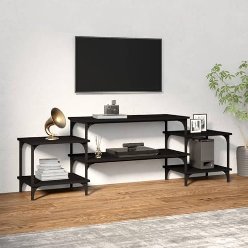 Mobiletto TV Multifunzione mobile per tv soggiorno Mobile Porta TV Nero 157x35x52 cm in Legno Multistrato Adatto per il soggiorno, la camera da letto