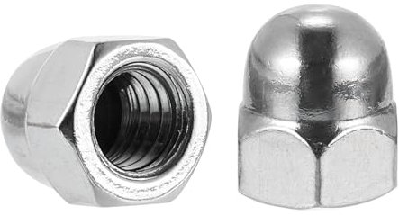 sourcing map 3/8-16 Acorn Cap Nuts, 20Pcs 304 Stainless Steel Dome Cap Head Acorn Nut Hardware Nuts for Bolt Cover, Silvery