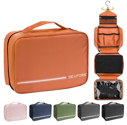 Seaforie Groß Kulturtasche, Kulturbeutel zum Aufhängen Kulturbeutel für Damen und Herren, 4-in-1 Wasserdicht Waschtasche für Reisen/Camping