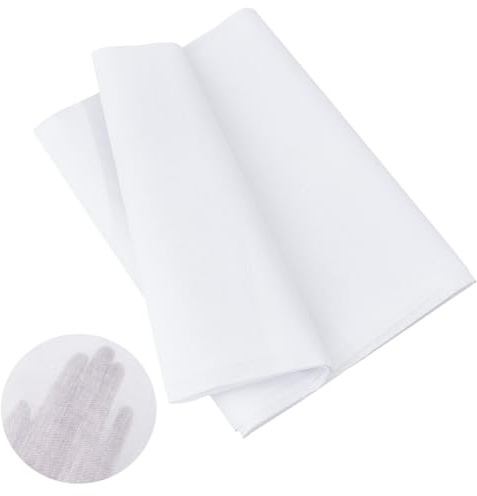 AHANDMAKER Tissu d'entoilage en coton blanc pour couture, 112 x 99 cm, thermocollant, non tissé, fusible, tissu de doublure pour chemisiers, robes, chemises, loisirs créatifs