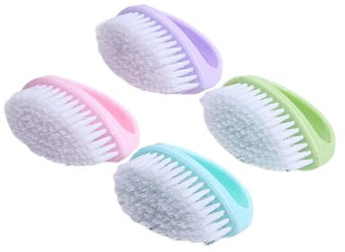 minkissy 4pcs Multifunctional Cleaning Brush Oval Shape Design Fine Workmanship Slip Handle for Laundry Shoes