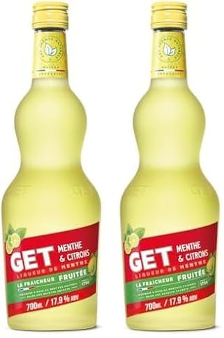 GET Menthe & Citrons Liqueur, 17,9% vol., 70cl / 700ml (Lot de 2)
