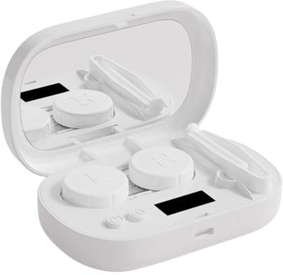 Máquina de Limpieza de Lentes - Limpiador Ultrasónico Rápido para Lentes Blandos,Estuche Inteligente Recargable Con Pantalla LED Y Solución Limpiadora
