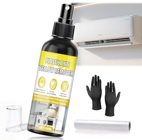 WEILAOK Limpiador Antiamarilleo, Eliminador de Amarilleamiento de Plástico Blanco, Limpiador de Plástico Apto para Eliminar El Amarilleo de Aires Acondicionados, Lavadoras, Marcos de Ventanas, 100ml