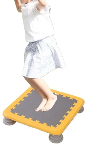 Trampolino Elastico Da Interno Trampolino da rimbalzo for bambini for gioco attivo e fitness al chiuso(Yellow)