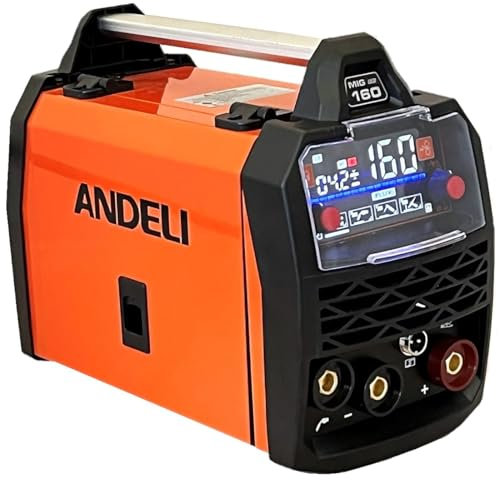 ANDELI 160amp MIG Welding Machine Synergic Gasless 2T/4T MMA/Lift-TIG DC Inverter Welder Large LED Display
