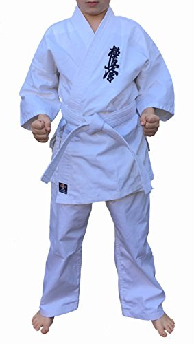Kyokushin KYOKUSHINKAI Costume de karaté pour enfant, Blanc., 160 Große Größen
