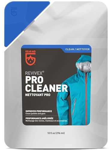 GEAR AID Revivex Pro Cleaner Wash for Synthetic Technical Fabrics, GORE-TEX Jackets, Tents, Sleeping Bags, Ski Pants, Gloves, and Outdoor Waterproof-Breathable Gear, 10 fl oz
