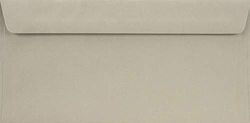 Netuno 25x Briefumschlag Grau DIN Lang 110x 220 mm 90g Burano Pietra lange Einladungsumschlag farbig elegant Papier-Umschlag hochwertig grau DL Briefhülle bunt Briefkuvert Einladung grey envelope