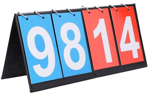 Jadeshay Anzeigetafel Fussball, 4-Stellige Tragbare Punktezähler Leichte Sportanzeigetafel für Tischtennis, Basketball, Volleyball und Fußballspiele