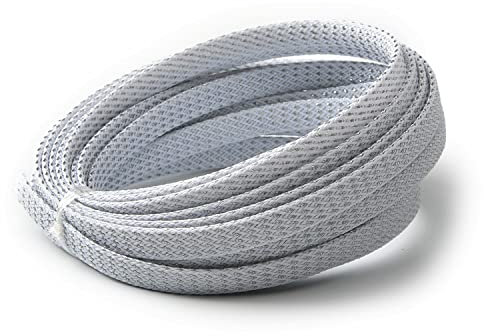 Othmro 5m/16.4ft PET Expandable Braid Cable Sleeving Flexible Wire Mesh Sleeve Silver White