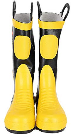 Walfront Feuerwehrstiefel aus Gummi, hohe Temperaturbeständigkeit, wasserdichte Schuhe, Feuerwehr-Schutz (42)