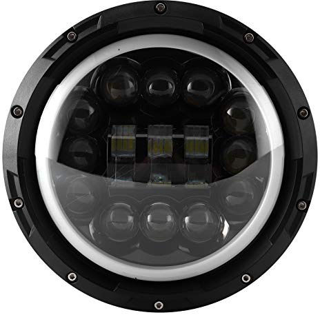 KIMISS Faros delanteros para motocicleta, luz de trabajo LED redonda de 7 pulgadas, 90W, IP67, impermeable, 6000K, juego universal para motocicleta, Plug-N-Play, extremadamente brillante