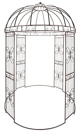 FRANK FLECHTWAREN Metall-Pavillon Romance, Blickfang für den Garten, Romantisch, Praktisch, Größe von Ø 200 x 300 cm