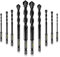 10-Piece Masonry Drill Bits Kit for Concrete, Stone, Carbide Drill Bit Set for Glass, Brick, Tile, Plastic, Ceramic and Wood Size 4 to 12 mm