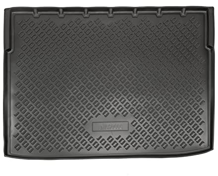 NORM LINERS Tapis de Coffre en Caoutchouc TPE sur Mesure pour Opel Crossland X Depuis 2017 (Étage supérieur), Bord Haut, Noir, Antidérapant, sans Odeur