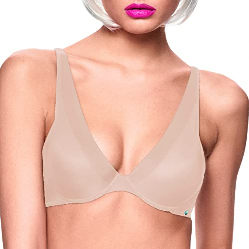 Infiore 1 Pezzo Reggiseno Balconcino con Ferretto 6000 Coppa B Taglio Laser Scollatura. Nudo 4B
