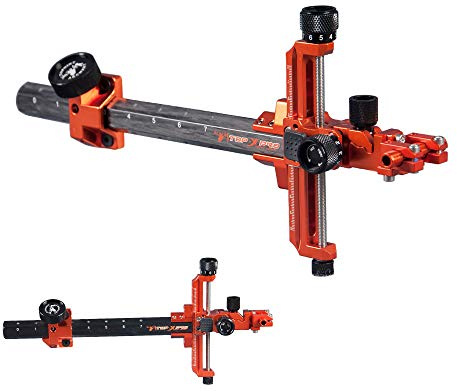 SHARROW Visières d'arc à Poulies Viseur de Tir à l'arc 9 Pouces Barre en Carbone Aluminium Micro Ajuster Viseur de Cible pour Arc Composé Professionnel de Compétition (Orange, Main Droite)