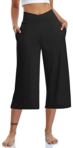 GITVIENAR Yogabyxor, pilatesbyxor, dam, förkortade byxor, capribyxor, 3/4, sportbyxor för yoga, fitness, lediga