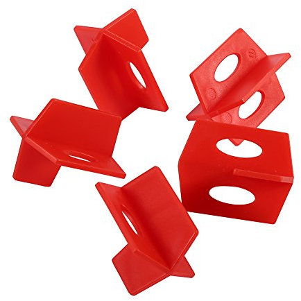 50Pcs 1/16'' Tile Leveling System, High Grade PP Material, Ensures Straight Grout Lines, DIY Professional Use, Red, 3 Side Spacer Cross and T Shape Tools