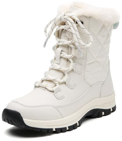 Botas de Nieve Botas de Invierno Para Mujer Botas de Media Pantorrilla Con Forro de Piel Impermeable Botas de Tobillo de Invierno Botas de Tobillo Con Forro de Piel Cálido Resistente Al Deslizamiento