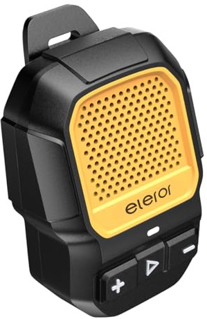 eleror A20i - Mini altoparlante portatile Bluetooth da cantiere, altoparlante wireless indossabile per chiamate in vivavoce, musica, con clip magnetica, impermeabile e antipolvere, per lavoro e uso