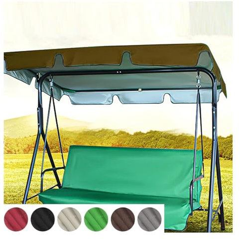 TYBEITAO 600D Hochwertiges,Silberbeschichtetes Oxford-Gewebe Schaukel Dachbezug Wasserdicht UV-Geschützt Langlebig und Reißfest Dach Für Schaukelgestell Outdoor,Brown-164 * 114 * 15cm