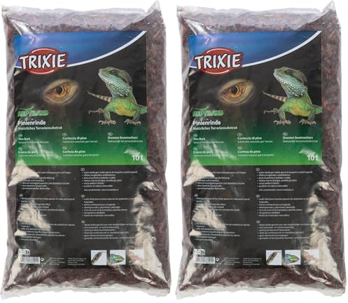 TRIXIE Ecorce de pin Substrat pour Terrarium idéal pour Les Serpents et Les Reptiles tropicaux - 10 litres (Lot de 2)