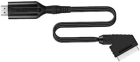 Lurrose Scart to Video Adapter Converter Cable for Old Tv to Monitor Home Theater Setup