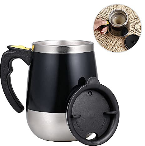 Taza de café autoagitable con construcción de acero inoxidable, ideal para oficina, escuela, gimnasio, hogar, caja de regalo
