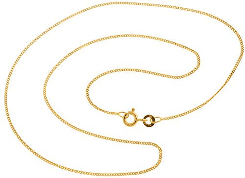 Silberketten Store Panzerkette Gold 333 Damen 40cm I filigrane Goldkette Damen hochglanz 1mm Stärke I Halskette Echtgold für Frauen mit Federring Verschluss