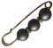 Sharplace Graue Brosche Sicherheitsnadel mit Perle, 7x1.6cm/2.75x0.63