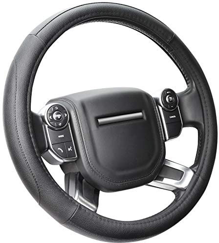 COFIT Anti-Rutsch Lenkradbezug Auto Lenkrad üBerzug Leder Lenkradhülle Universal Mikrofaser Autolenkradbezug Autozubehör L 39-40.5cm Schwarz