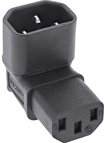 InLine® 16723F Netzadapter IEC 60320 C14 / C13,Oben/untengewinkelt,3pol.Kaltgeräte