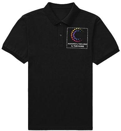 Colorfamily Polo Personalizzata Uomo in Cotone - Maglietta con Colletto e Bottoni Personalizzabile - Stampa Logo Aziendale, Foto e Testo - Abbigliamento da Lavoro, Divise, Sport e Tempo Libero