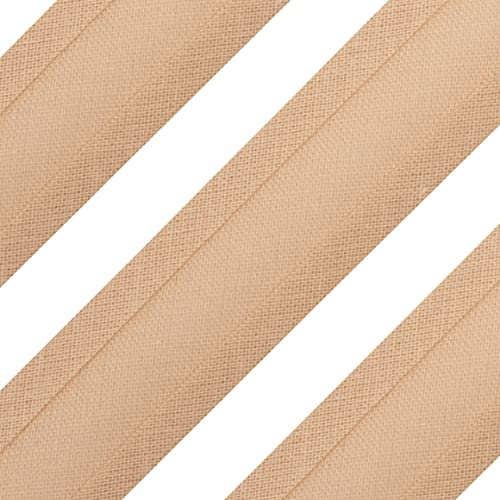 Realm Bias Binding Tape, Cotton, 1 Inch / 25mm - 5 Metres (Beige)