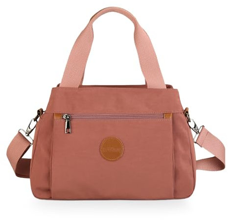 DIRRONA Handtasche Damen – Nylon Umhängetasche mit Verstellbaren Schultergurten, Große Tasche mit Mehreren Fächern, Casual Tasche für Reise, Arbeit & Diebstahlschutz