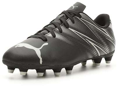 PUMA Unisex Kinder Attacanto Fg/Ag Jr Fußballschuhe, Puma Black Silver Mist, 30 EU