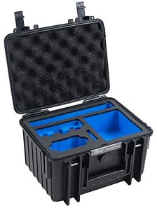 B&W Transportkoffer Outdoor für ActionCam DJI Osmo Action 3/4 / 5 Pro - Typ 2000 Schwarz - wasserdicht nach IP67 Zertifizierung, staubsicher, bruchsicher und unverwüstlich