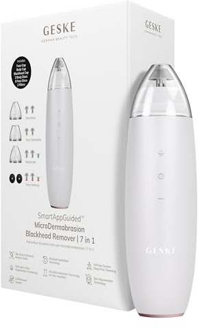 GESKE | SmartAppGuided™ MicroDermabrasion Blackhead Remover | 7 in 1 Mitesserentferner | Elektrischer Porenreiniger | Innovativer Vakuumsauger | Beauty Tools | Hautreinigungsgerät | Skincare Device