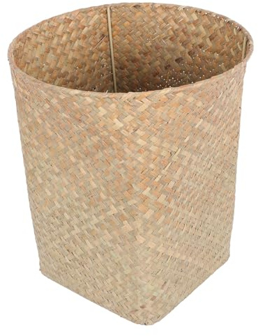 DECHOUS Panier À Déchets Tissé En Bambou Poubelle Ronde Poubelle En Osier Panier À Linge Articles Divers Conteneur De Stockage Pour Cuisine Salle De Bain Bureau À