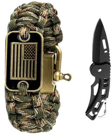 Military Paracord with Outdoor MutiTools -Army Bracelet for Men!