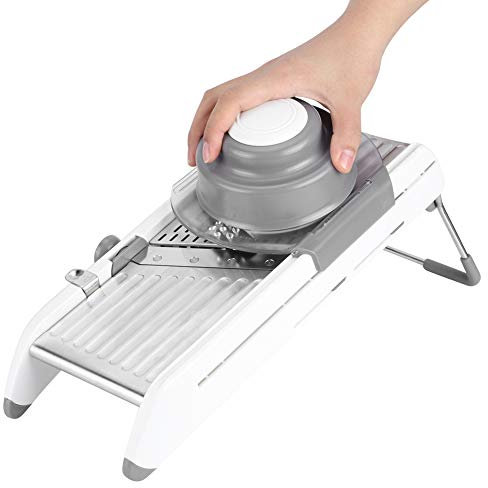 Mandolina Affettatrice da Cucina, Grattugia per Formaggio Regolabile in Acciaio Inossidabile Affettatrice Manuale per Verdure con 4 Lame Regolabili per Patate, Pomodori, Verdure, Cipolle