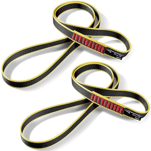 KINGTLE 20MM Nylon Climbing Sling Runner 22kN CE1019/EN566 UIAA Certified,Rock Climbing Webbing Straps for Rock Climbing,Mountaineering, Rappelling,2PCS